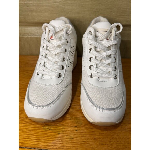 Cestfini Womens Hidden High Heel Fashion Wedge Sneakers White Size L - Picture 2 of 11